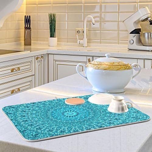Super Absorbent Dish Drying Mat, Microfiber Fast-Drying Dish Mat, 24"