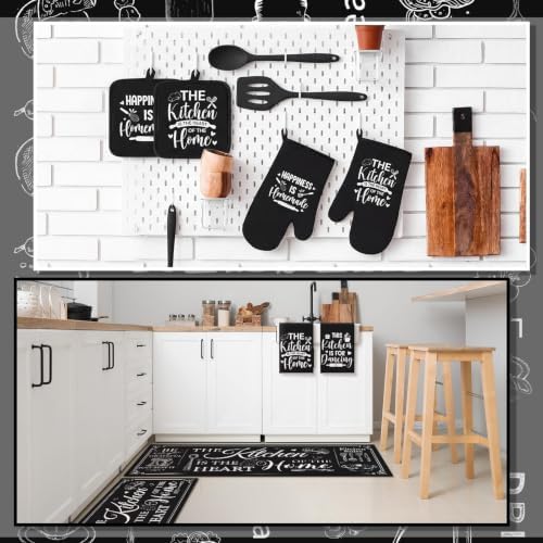 Fourluoo 30 Pcs Farmhouse Kitchen Decor and Utensils Set Black Kitchen