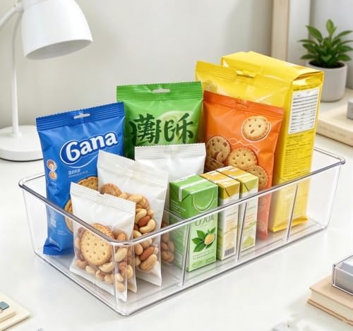 Transparent Plastic - 2pcs 4-Compartment Divided Storage Organizer