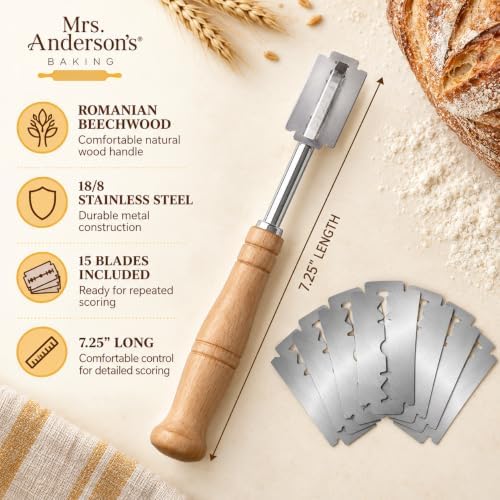 Mrs. Anderson's Baking Artisan Bread Lame, 15 Blades