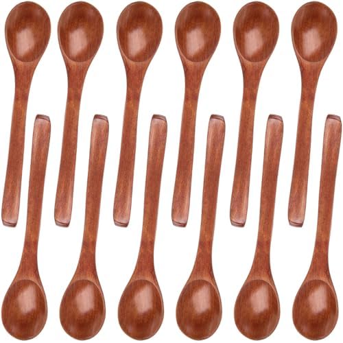 HANSGO 12PCS Small Wooden Spoons, 5 Inches Honey Spoon for Tea Coffee