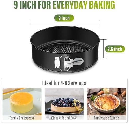 Vakoo 9 Inch Springform Pan, Nonstick, Removable Bottom for Easy