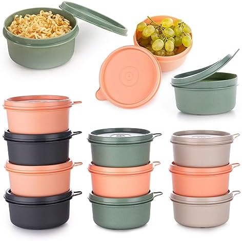 9 oz Small Round Food Storage Containers with Lids Set of 10, Airtight