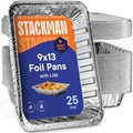 Aluminum Pans 9x13 Disposable Aluminum Foil Pans with Lids [25-Sets]