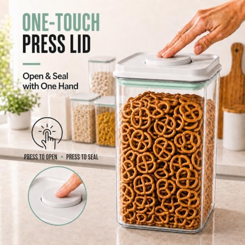 2-Pack 4.2 Qt 5 lb Flour Storage Containers with Scoops & Pop Lids