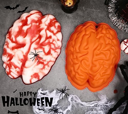 Webake Brain Jello Mold Silicone Brain Gelatin Cake Molds 9 Inch