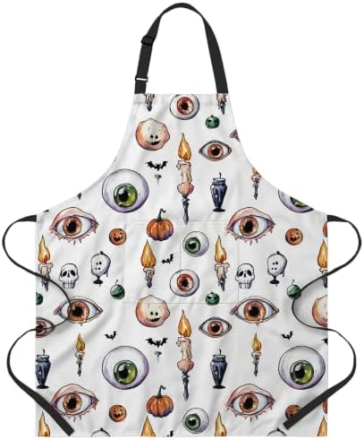 Halloween Eyeball Baking Apron for Women,Baker,Horro Skull Baking