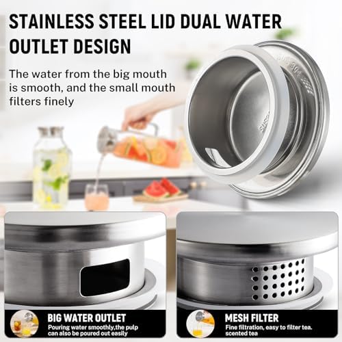 2 Pack 2.2Liters/75 oz Square Glass Pitcher with Lid and Handle for