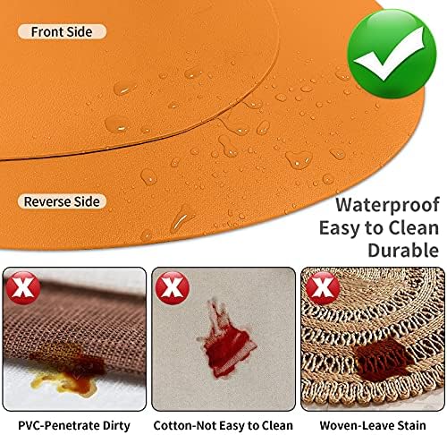 Herda Faux Leather Fall Placemats Set of 6 Wipeable Washable Place