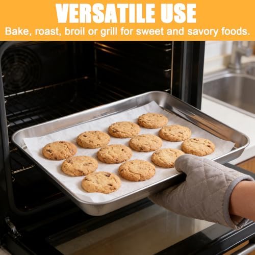 9x13 Inch Stainless Steel Baking Sheet, Quarter Sheet Pan, 2 Pack