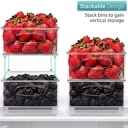 Sorbus Fridge Organizers and Storage, Clear Stackable Bins