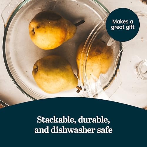 Libbey Glass Casserole Dish Set with Covers, 3-Piece