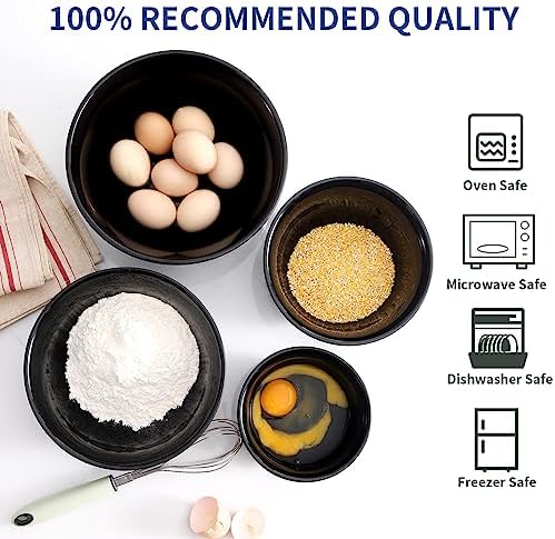 HASENSE Mixing Bowls for Cooking, Baking, Ceramic Serving Dishes Set