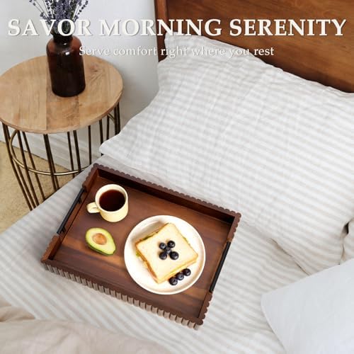 Serving Tray for Coffee Table Decor, 16.7" Decorative Ottoman Tray