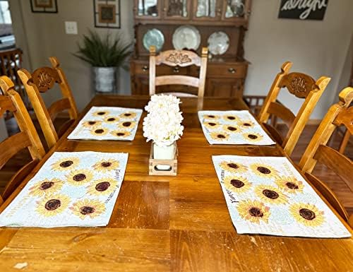 Sunflower Kitchen Decor Sets Featuring Sunflower Placemats, Sunflower
