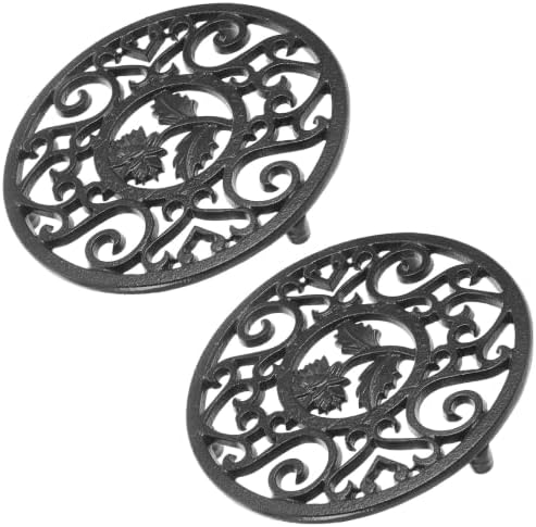 2pcs Cast Iron Teapot Trivet, Rustic Farmhouse Heat Pad for Kettles