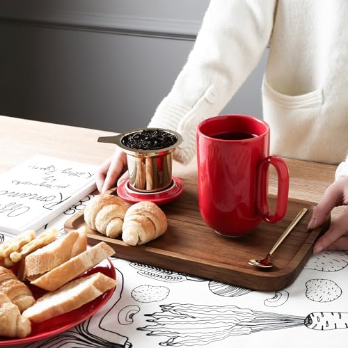 vicrays Ceramic Tea Mug Infuser - Large Cup 16 oz Hot Loose Steeping
