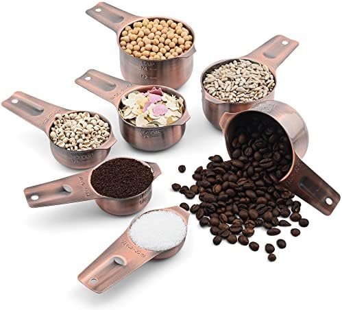 Measuring Cups and Spoons Set, Copper Measuring Cups and Spoons Set