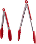 Kitchen Tongs Set of 2 – 9 inch & 12 inch – Stainless Steel Food Tongs by HiramWare