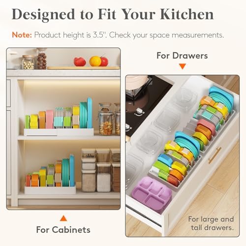 Lifewit Kitchen Cabinet Organizer for Food Contanier Lid with 7