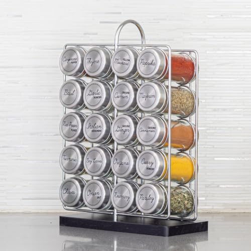 Orii 20 Jar Spice Rack Stainless Steel with Spices Included - Standing