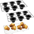 2 Pack Popover Pans with Cooling Rack, Nonstick Yorkshire Pudding Tin