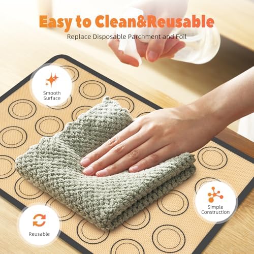 Silicone Baking Mat, Nonstick Reusable Liners, Baking Mat for Macarons