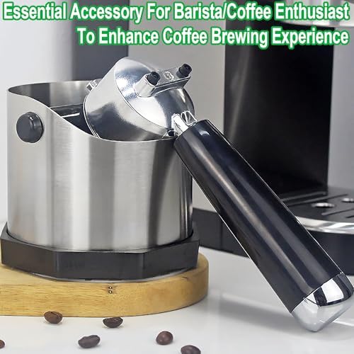 Stainless Steel Espresso Knock Box, Easy & Mess-Free Disposal of