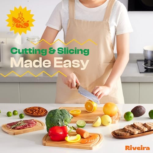 Riveira Two Tone Bamboo Wood Cutting Board – Versatile And Durable