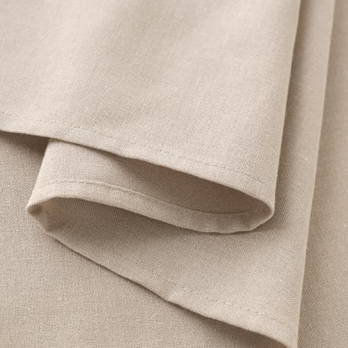 Beige Fabric Table Cloth for Dining Table Linen Farmhouse Rustic
