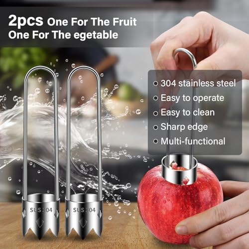 2PCS Red Bell Pepper Seed Corer, 2024 Upgraded Stainless Steel Fruite