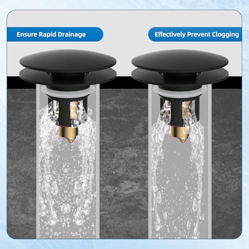 2 Pack Universal Metal Bathroom Sink Stopper, Hair Catcher Strainer