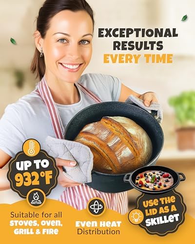 CRUSTLOVE 5 QT Pre-Seasoned Dutch Oven