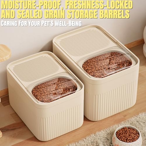High-Capacity Pet Food Container Airtight with Cup, Dog Food Storage