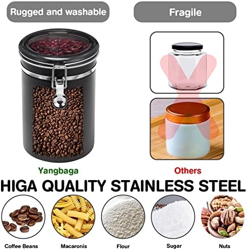 3×63OZ Stainless Steel Coffee Container with Shelf and Scoop for