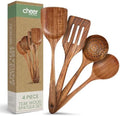 Cheer Collection 4-Piece Teak Wooden Utensil Set