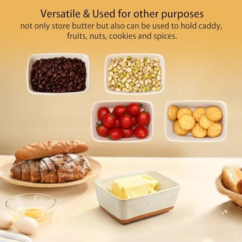 Ceramic Butter Dish With Lid for Countertop,Porcelain Butter