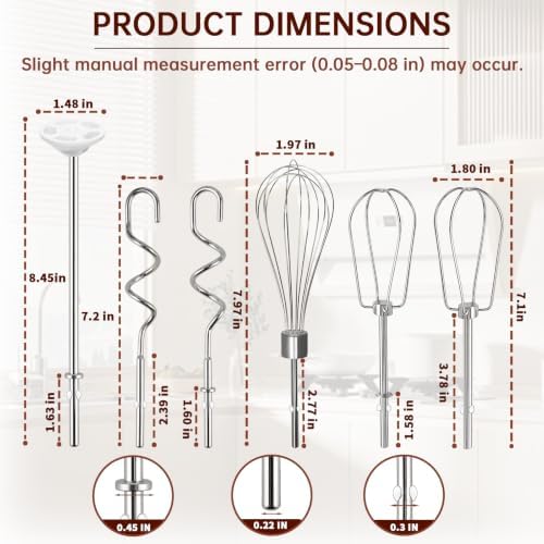 Hand Mixer Beater Attachments for KitchenAid Set of 6