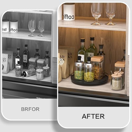 Oroyutor 10-Inch Oak Lazy Susan Organizer