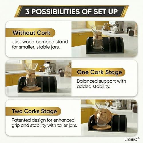 3-in-1 Chemex Caddy with 2 Cork Mats, Coffee Filters/Accessories