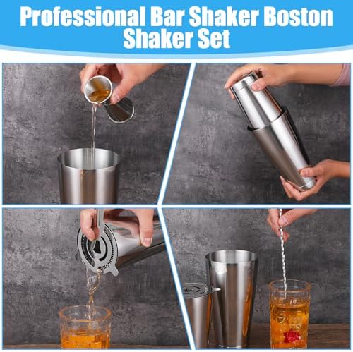 Cocktail Shaker Kit 15 Pc Professional Boston Cocktail Shaker Set,Bar