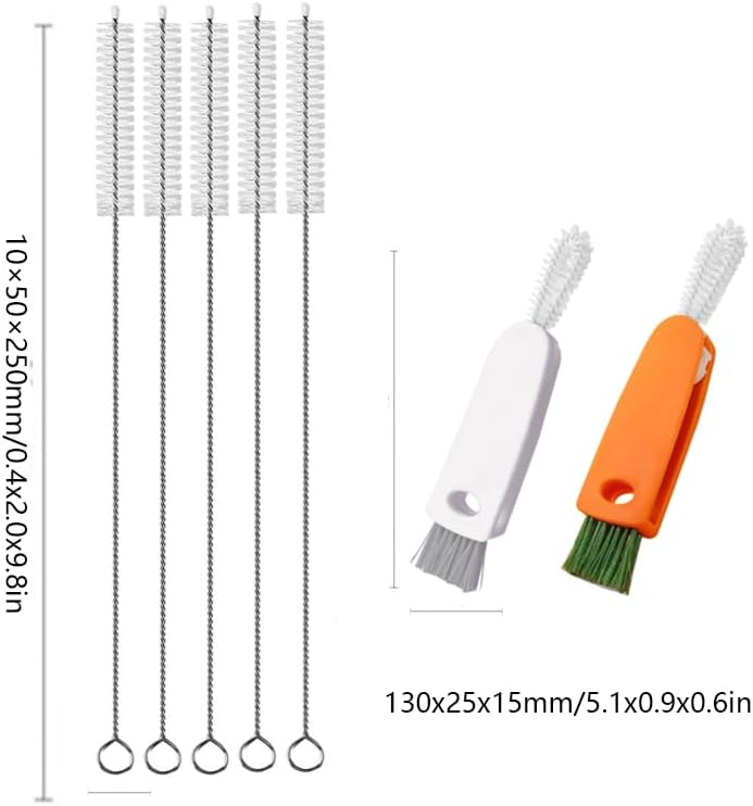 6-in-1 Bottle Cleaning Brush Set, Multi-functional Cup Brush with Long
