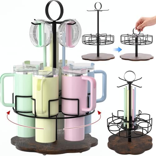 DTUQYX Water Bottle Organizer for Stanley Tumbler, Rotating Stanley