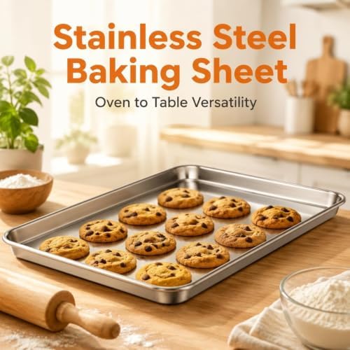 Herogo Cookie Baking Sheet 1 Pack, 12.5”x 9.7” Quarter Sheet Pan Tray