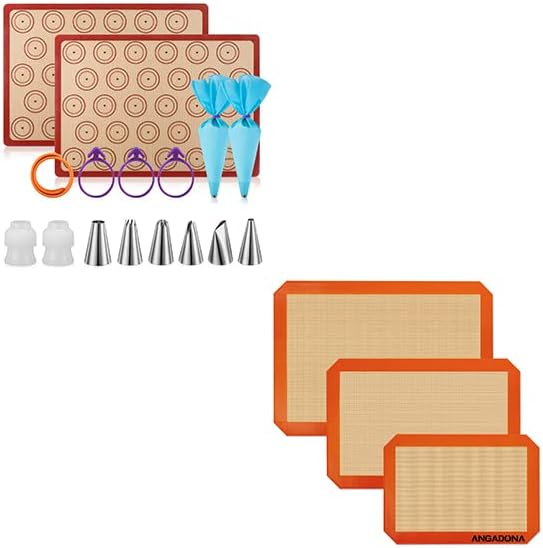 Macaron Silicone Baking Mats, No Stick and Easy Clean Reusable