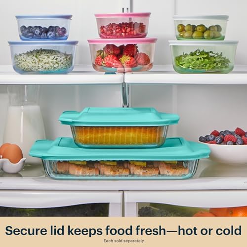 Pyrex Colors Tinted (8"x8") Tinted Glass Baking Dish with BPA-Free Lid
