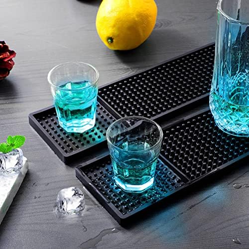 2PCS 23.65 x 3" Rubber Bar Mats, Non-Slip Bar Service Spill Mat for