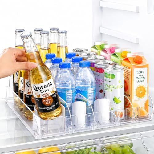 Stackable Soda Can Organizer for Refrigerator, 5-Row, Holds 25–30 Cans