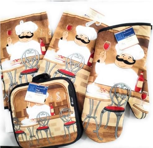 Collection Italian Chef Decor 7Piece Printed Kitchen Linen Set