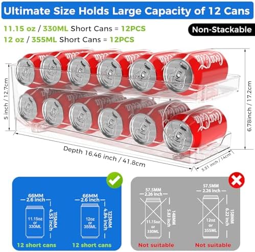 Can Organizer for Pantry Stackable AND Rolling Soda Can Dispenser for